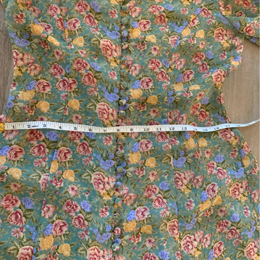 Vintage 90s sage green floral maxi dress - Picture 12 of 12